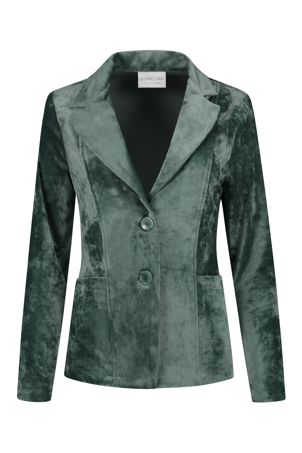 Beven Leugen Afm Helena Hart blazer velour kort emerald online kopen bij Fier Mode. 7424  Uni-emerald