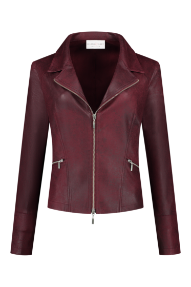 Helena Hart jasje Zipper biker wine