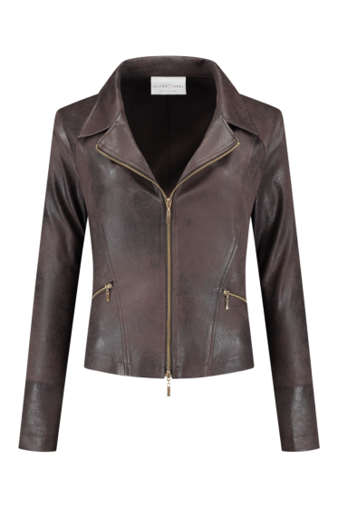 Helena Hart jasje Zipper biker choco