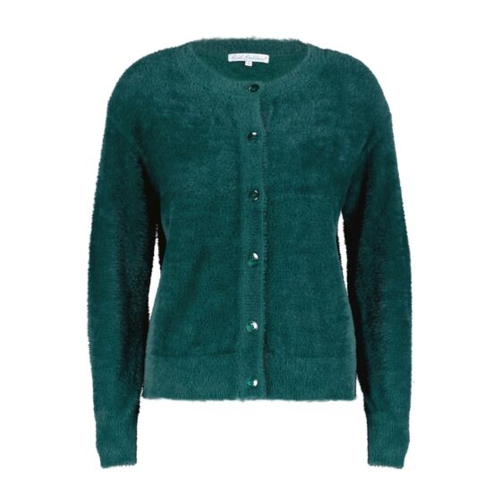 Red Button Cardigan fluf 4345-teal