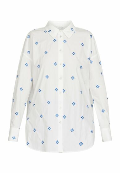 Love & Divine blouse love-765 white/cobalt